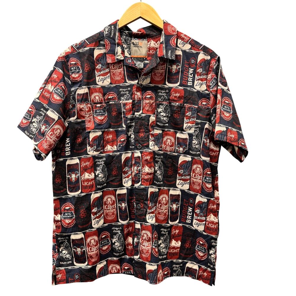 5.11 Tactical Shirt Mens Medium Novelty‎ Beer Snap Up Short Sleeve